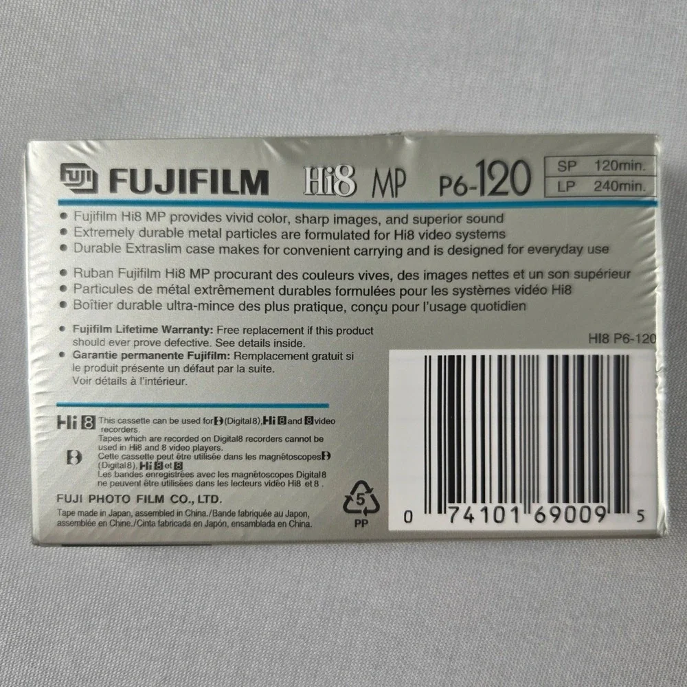 Fujifilm Hi8 MP 120 Videocassette Tapes Lot of 4 New Sealed Professional Grade